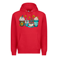 Red jesus coffee cups Premium Hoodie - OliviaCreatesArt