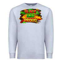 Heather Grey black and proud Premium Sweatshirt - FaDigitalArtStudio