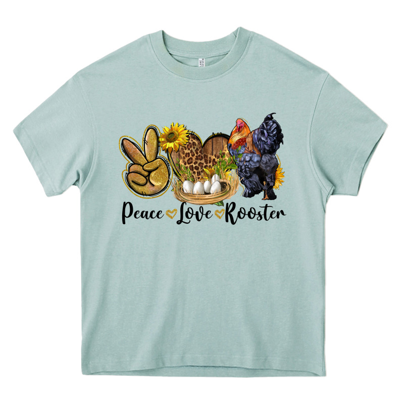 Peace Love Rooster Heavy Core Tee by LillyAllenDesigns | Teevron