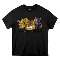 Black Peace Love Rooster Heavy Core Tee - LillyAllenDesigns