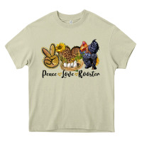 Mossy Peace Love Rooster Heavy Core Tee - LillyAllenDesigns