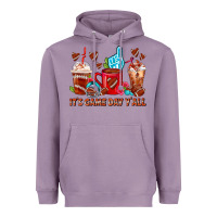 Lavender American Football Coffee Cup Heavyweight Hoodie - FaDigitalArtStudio