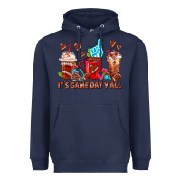 Navy American Football Coffee Cup Heavyweight Hoodie - FaDigitalArtStudio