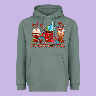 American Football Coffee Cup Heavyweight Hoodie Designed By Fadigitalartstudio