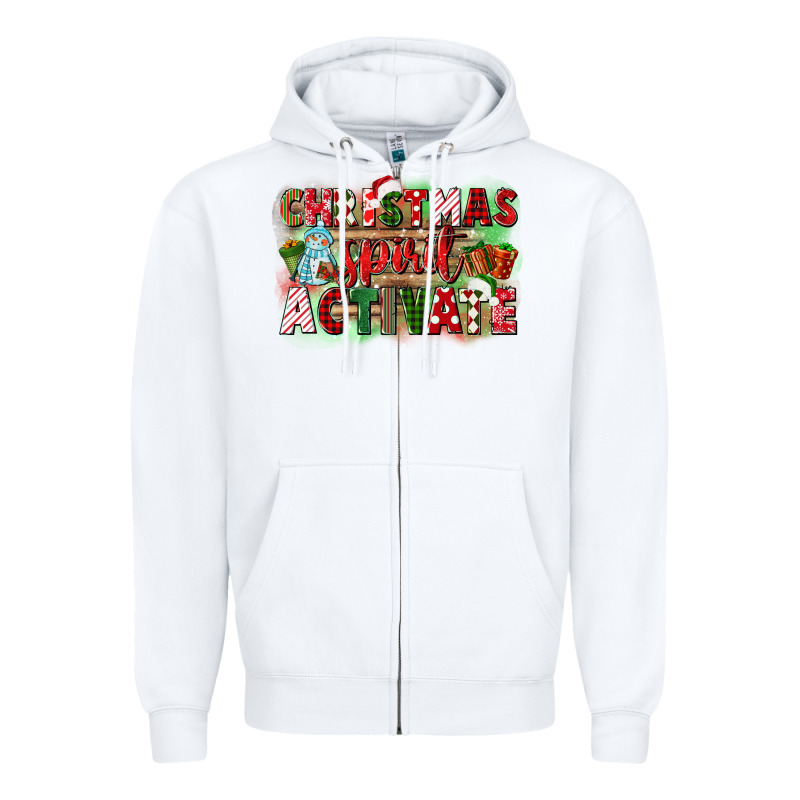 Christmas Spirit Activate Zipper Hoodie by CowGirlArtShop | Teevron