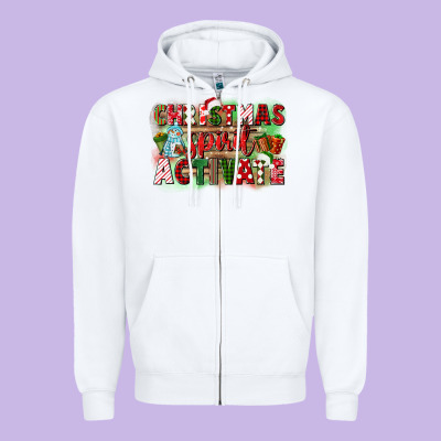 Christmas Spirit Activate Zipper Hoodie Designed By Cowgirlartshop