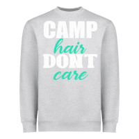 Heather Grey Camp Hair Don't Care Black Heavyweight Sweatshirt - Bettercallsaul