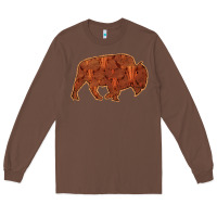 Chestnut Bison Silhouette Red Skull Long Sleeve Tee - Bettercallsaul