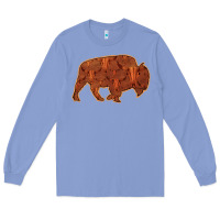Colony Blue Bison Silhouette Red Skull Long Sleeve Tee - Bettercallsaul