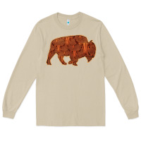 Mushroom Bison Silhouette Red Skull Long Sleeve Tee - Bettercallsaul