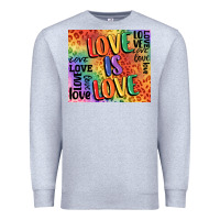 Heather Grey Pride love is love Premium Sweatshirt - FaDigitalArtStudio