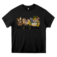 Black Western Peace Love Chickens Heavy Core Tee - LillyAllenDesigns