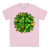 Bubblegum Pink St. Patricks Sunflower With Clover Classic Tee - BundleAndBundleShop