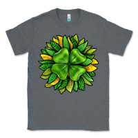 Charcoal Heather St. Patricks Sunflower With Clover Classic Tee - BundleAndBundleShop