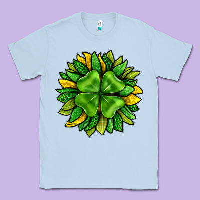 St. Patricks Sunflower With Clover Classic Tee Designed By Bundleandbundleshop