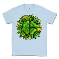 Dusty Blue St. Patricks Sunflower With Clover Classic Tee - BundleAndBundleShop