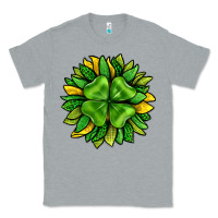 Heather Grey St. Patricks Sunflower With Clover Classic Tee - BundleAndBundleShop