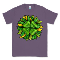 Lavender St. Patricks Sunflower With Clover Classic Tee - BundleAndBundleShop