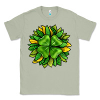 Matcha St. Patricks Sunflower With Clover Classic Tee - BundleAndBundleShop