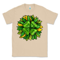 Mushroom St. Patricks Sunflower With Clover Classic Tee - BundleAndBundleShop