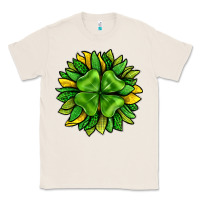 Natural St. Patricks Sunflower With Clover Classic Tee - BundleAndBundleShop