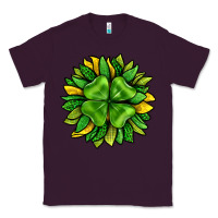 Plum St. Patricks Sunflower With Clover Classic Tee - BundleAndBundleShop