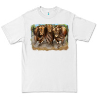 White 3 red angus bulls Premium Tee - LillyAllenDesigns