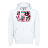 White i wear pink for my sister Zipper Hoodie - CowGirlArtShop