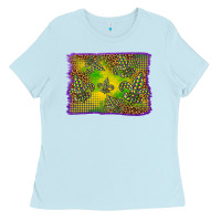 Baby Blue mardi gras background Ladies Tee - BarkalooDesign