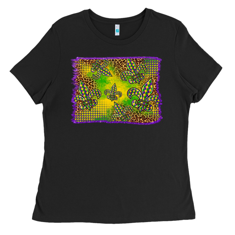 Mardi Gras Background Ladies Tee by BarkalooDesign | Teevron