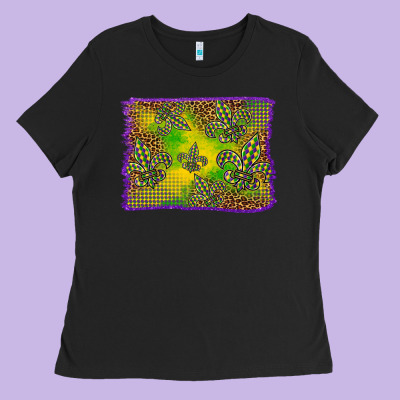 Mardi Gras Background Ladies Tee Designed By Barkaloodesign