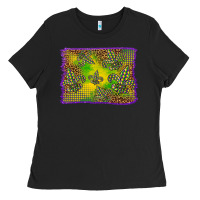 Black mardi gras background Ladies Tee - BarkalooDesign
