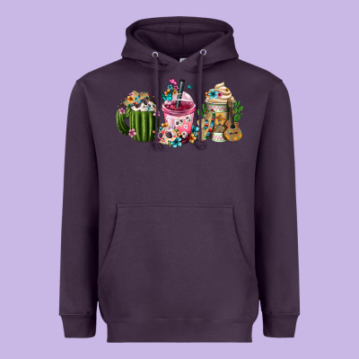 Mexican Day Of The Dead Coffee Cups Heavyweight Hoodie Designed By Fadigitalartstudio