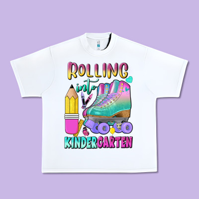 Rolling Into Kindergarten Urban Heavy Tee Designed By Bundleandbundleshop
