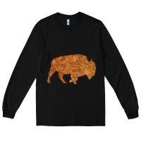 Black Western Vintage Bison Silhouette Long Sleeve Tee - Bettercallsaul