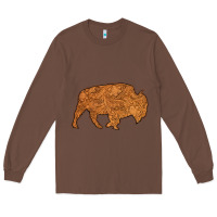 Chestnut Western Vintage Bison Silhouette Long Sleeve Tee - Bettercallsaul