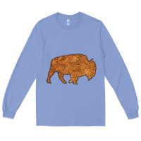 Western Vintage Bison Silhouette Long Sleeve Tee | Teevron