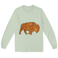 Matcha Western Vintage Bison Silhouette Long Sleeve Tee - Bettercallsaul