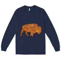 Navy Western Vintage Bison Silhouette Long Sleeve Tee - Bettercallsaul