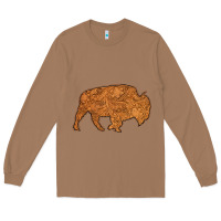 Toasted Coconut Western Vintage Bison Silhouette Long Sleeve Tee - Bettercallsaul