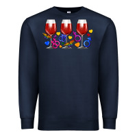 Navy pride wine cups Premium Sweatshirt - FaDigitalArtStudio