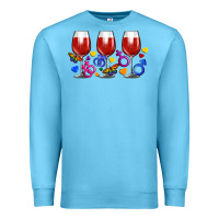 Ocean Blue pride wine cups Premium Sweatshirt - FaDigitalArtStudio
