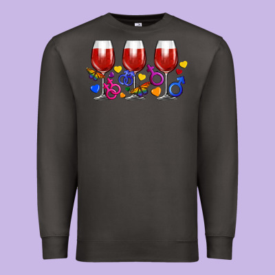 Pride Wine Cups Premium Sweatshirt Designed By Fadigitalartstudio