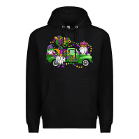 Black mardi gras gnomes truck Premium Hoodie - OliviaCreatesArt