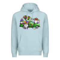 Blue Mist mardi gras gnomes truck Premium Hoodie - OliviaCreatesArt