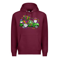 Burgundy mardi gras gnomes truck Premium Hoodie - OliviaCreatesArt