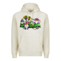 Oatmeal Heather mardi gras gnomes truck Premium Hoodie - OliviaCreatesArt