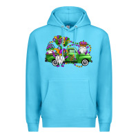 Ocean Blue mardi gras gnomes truck Premium Hoodie - OliviaCreatesArt