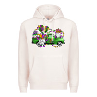 Pale Pink mardi gras gnomes truck Premium Hoodie - OliviaCreatesArt