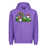 Purple mardi gras gnomes truck Premium Hoodie - OliviaCreatesArt
